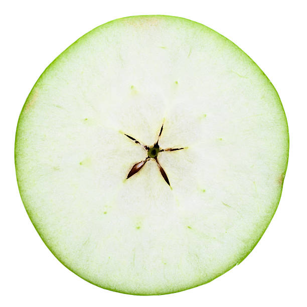 um meio de maçã verde - granny smith apple - fotografias e filmes do acervo