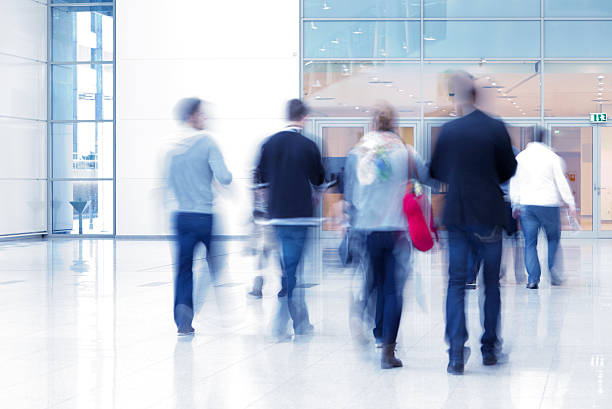 istock People Walking in Modern Interior, Motion Blur 186857454