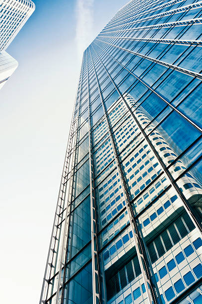 istock Blue office building in the evening 186857491