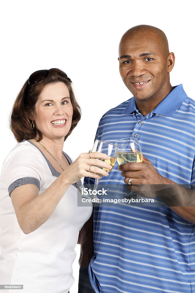 Toast Mid adult couple toasting. 35-39 Years Stock Photo