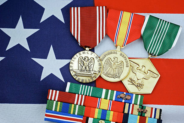 istock Medals  U.S. Military on Flag Background 186858603