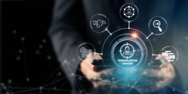 istock Personalization strategy, marketing concept. Increase engagement, drive sales. Collecting data, analyzing, creating experiences for each customer. 1868588762