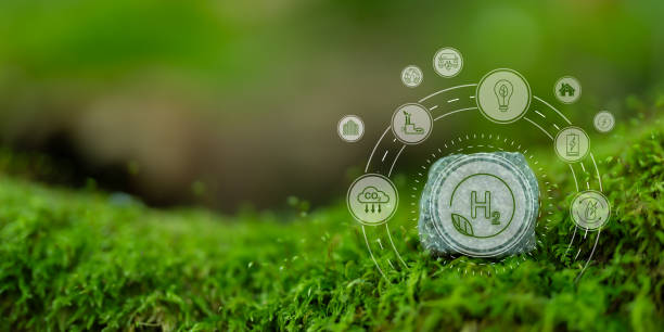 istock Clean hydrogen energy, H2 concept. Environment, eco friendly industry and alternative energy. Climate friendly energy solution in the future for net zero target. Reducing greenhouse gas emissions. 1868588772