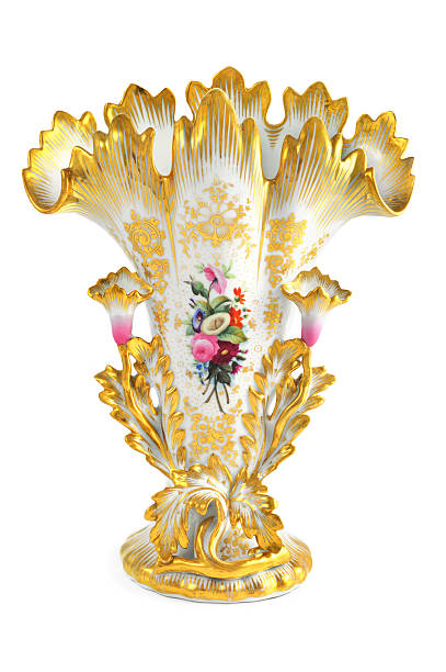antique biedermeier (time 1815-1840) vase with flowers