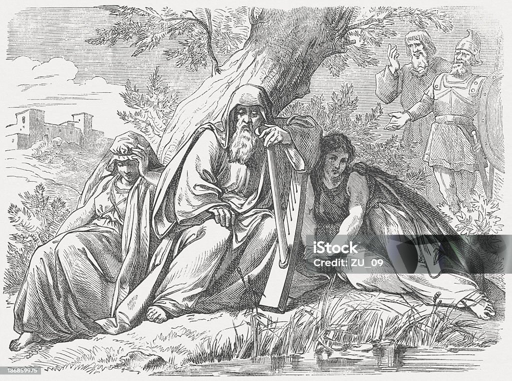 Israeliten in Babylonian Gefangenschaft - Lizenzfrei Tier in Gefangenschaft Stock-Illustration