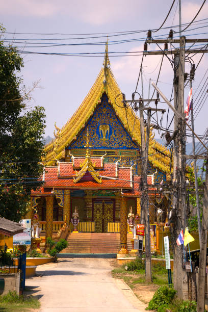 istock Ornate carved temples found around Asia with colourful decorations and statues 1868602492