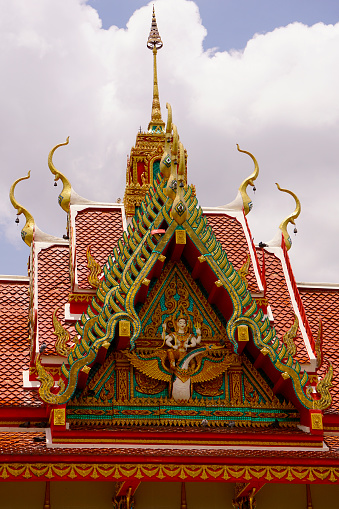 Ornate carved temples found around Asia with colourful decorations and statues Asia