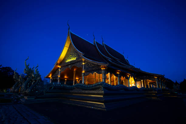 istock Ornate carved temples found around Asia with colourful decorations and statues 1868603588