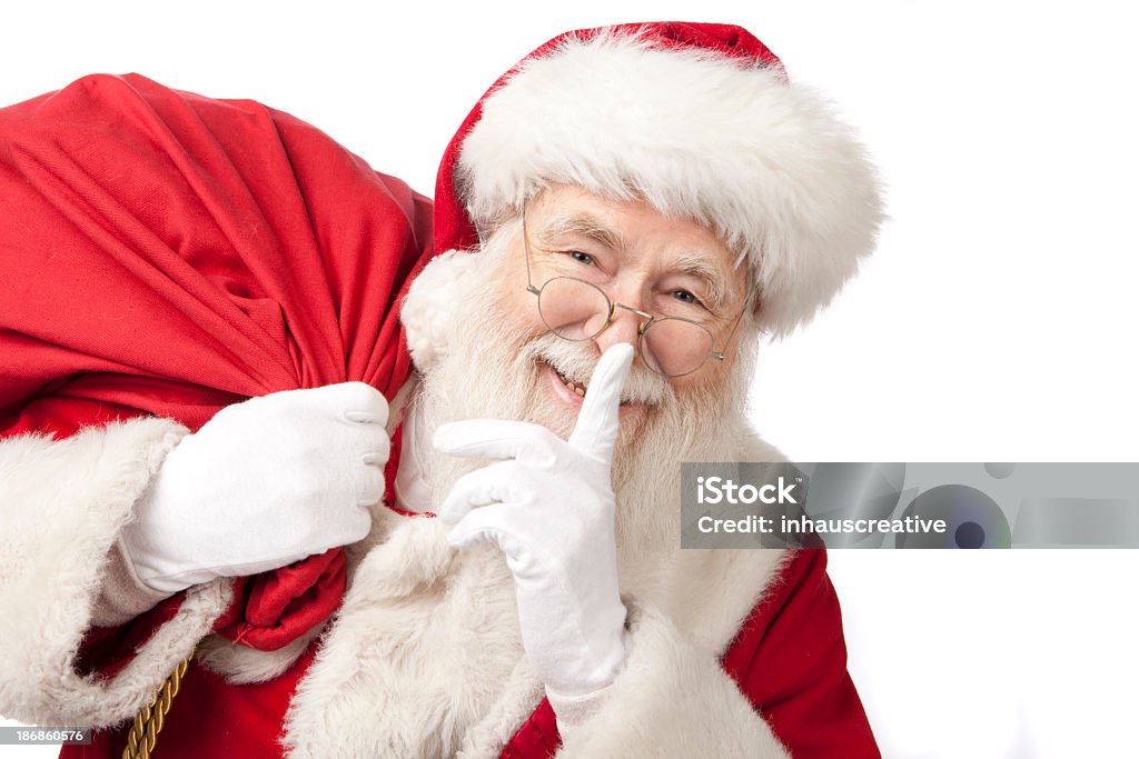 Bilder von echten Santa Claus tragen eine Geschenktasche - Lizenzfrei Weihnachtsmann Stock-Foto