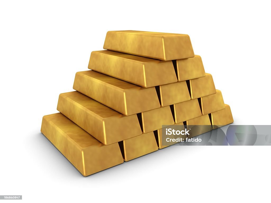 Pirámide de oro - Foto de stock de Lingote libre de derechos