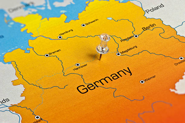 mappa di germania - germany map foto e immagini stock