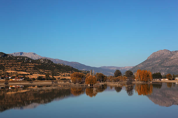 Reflection Of  Mountains And  Trees stock photo