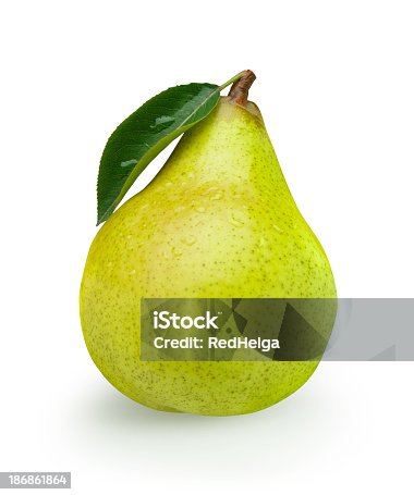 istock Pear green with Leaf 186861864