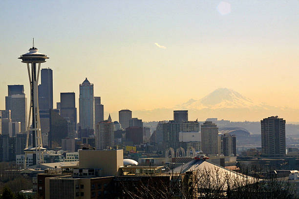 istock Alluring Seattle skyline with Mt. Rainier 186861889