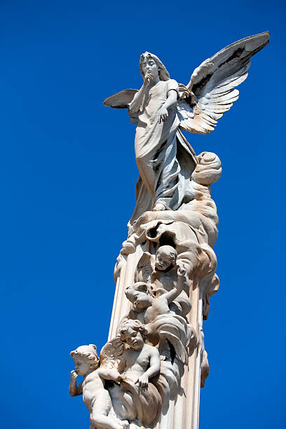 istock Stone Angels in Cemetery 186862445