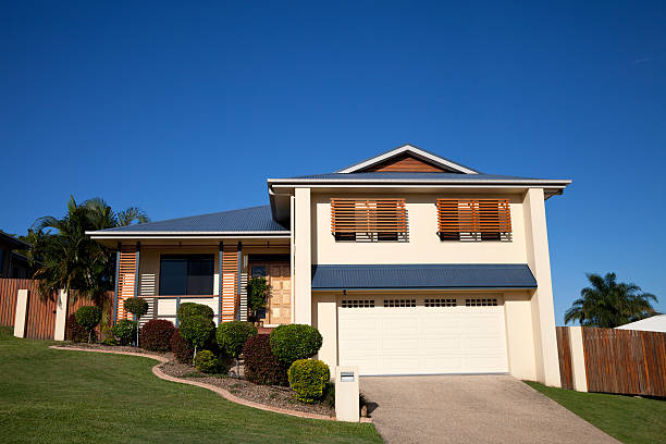 istock Modern Family Home Front with blue sky 186862581