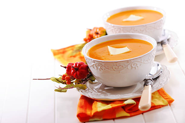 Pumpkin creme soup with melted butter