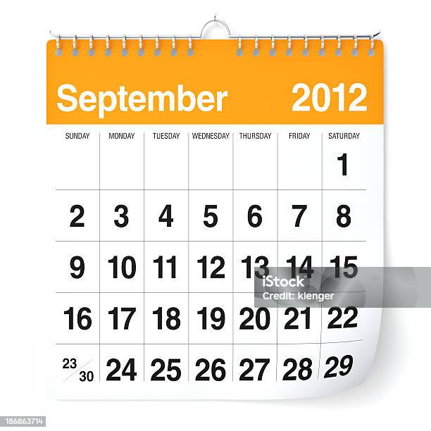 Foto de Calendário De Setembro De 2012 e mais fotos de stock de 2012 - 2012, Ano novo, Calendário