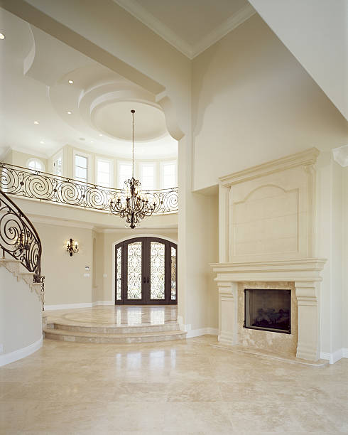 Livingroom inside Mansion stock photo