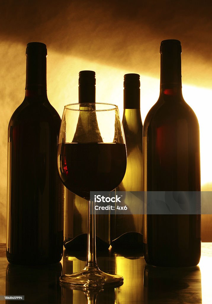 Alcohol - Wine glass and bottles Alcohol - Drink Stock Photo