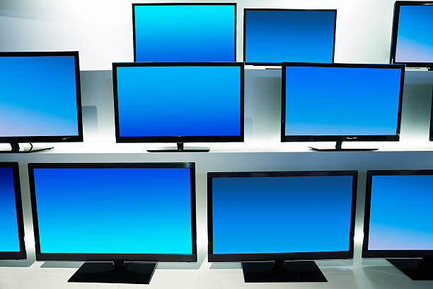 istock Rows of LCD TVs in TV Store 186866395