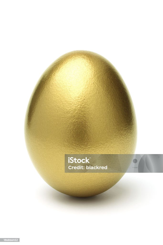 Huevos de oro sobre fondo blanco - Foto de stock de Huevo de Pascua libre de derechos