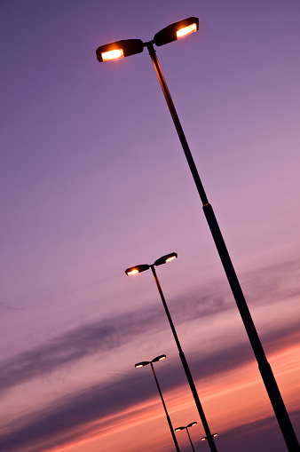 Street lamps in twilight (toned)...