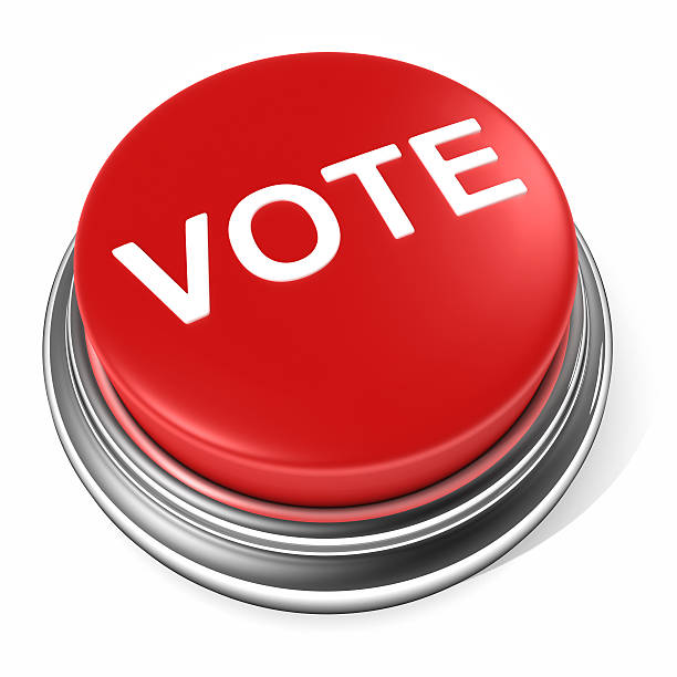 pulsante di voto elettorale - voting election badge straight pin foto e immagini stock