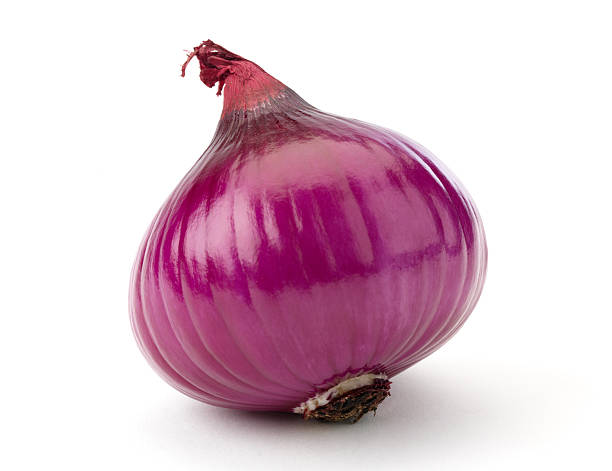 Red onion close up stock photo