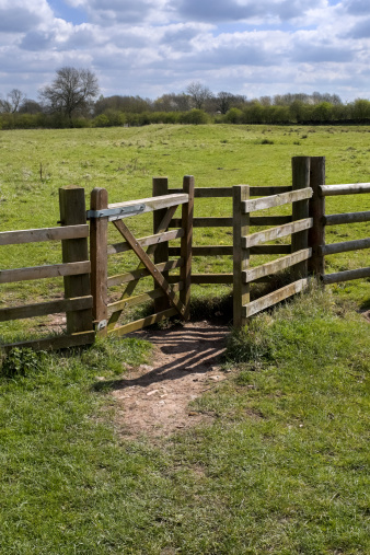 A gate on a footpath.
