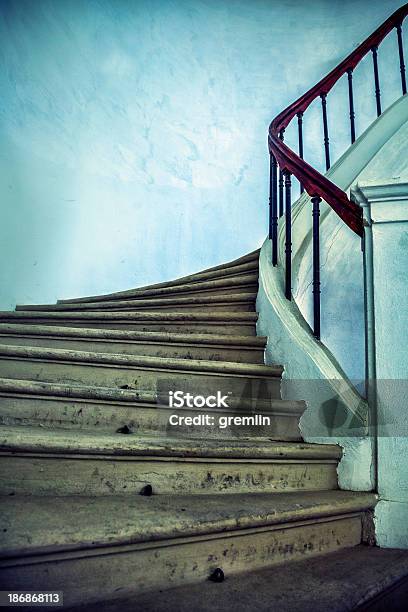 Old Derelict Stone Stairs Stock Photo - Download Image Now - Indoors, Built Structure, Castle