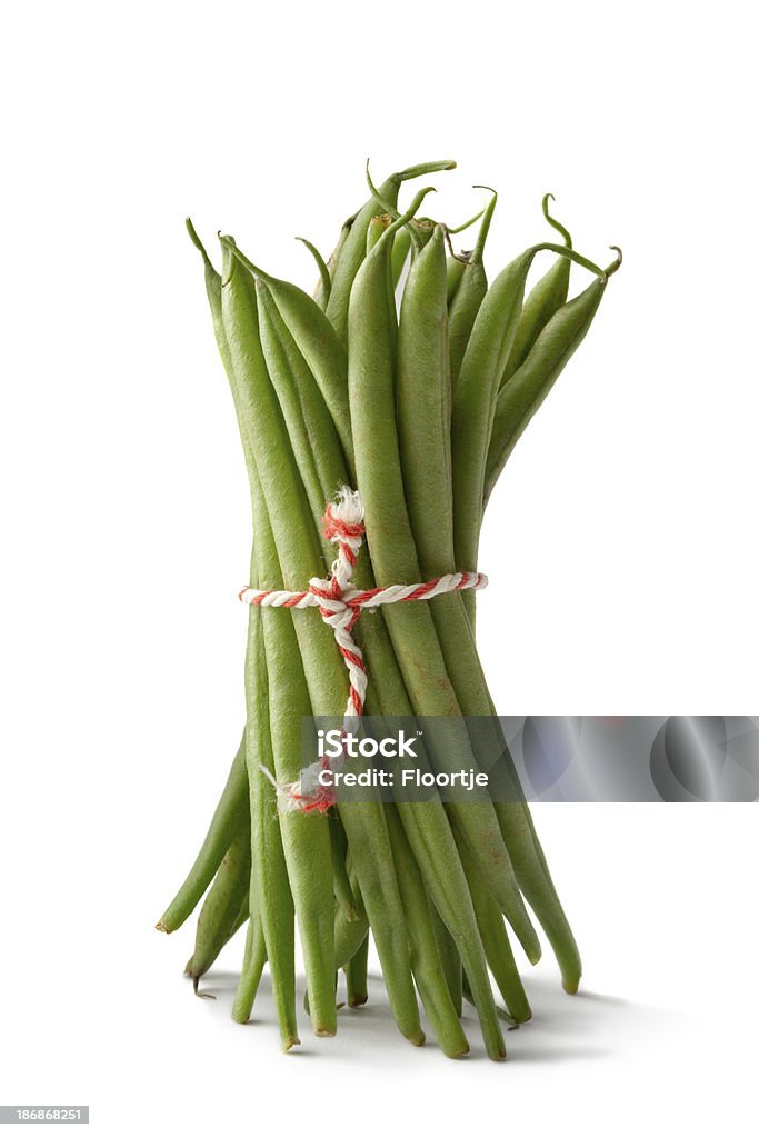 Légumes: Haricot vert - Photo de Fond blanc libre de droits