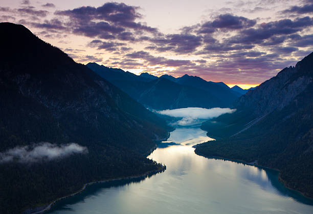 istock top view on lake plansee with sunrise, tirol, austria, alps 186868385