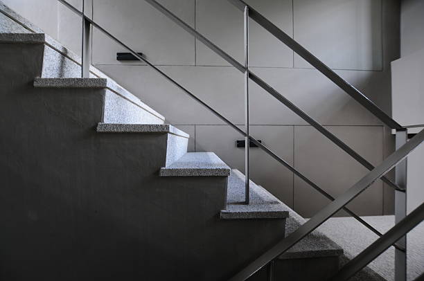 Open stairwell in a modern building Open stairwell in a modern building  . boundary stone stock pictures, royalty-free photos & images