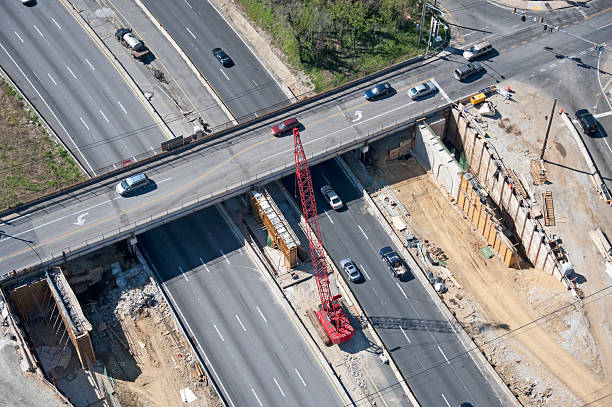 istock Aerial View of Highway Construction 186868656