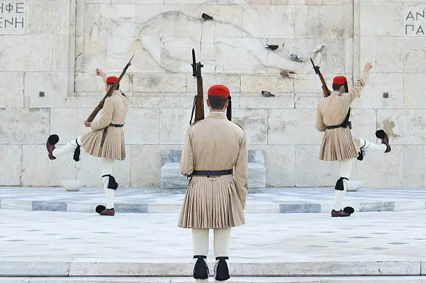 "The guards outside the Parliament building in Athens, Greece are changed."