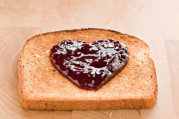 istock Toast With Heart Shaped Jam On Top 186869193