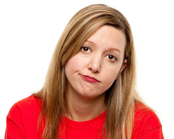 Female Portrait Portrait of a woman on a white background. http://s3.amazonaws.com/drbimages/m/nathul.jpg head cocked stock pictures, royalty-free photos & images