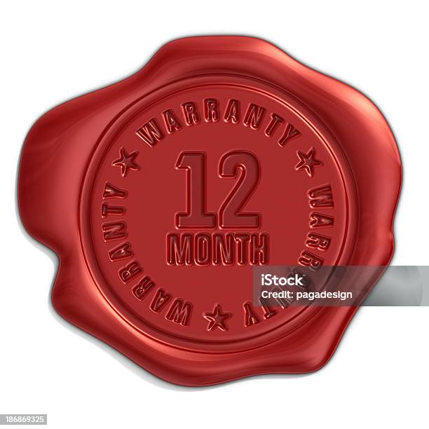 Twelve Month Warranty Seal Stock Photo - Download Image Now - Month, 12-17 Months, Circle