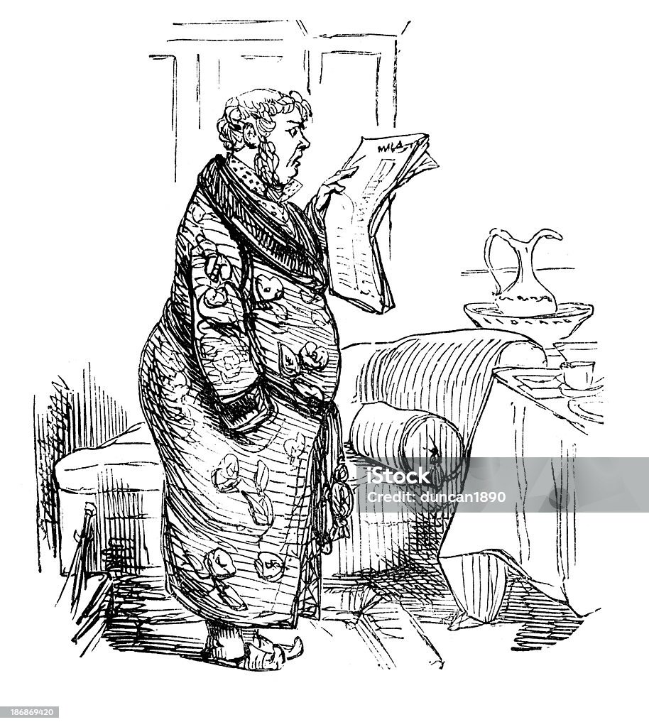 Lesen der Zeitung - Lizenzfrei 19. Jahrhundert Stock-Illustration