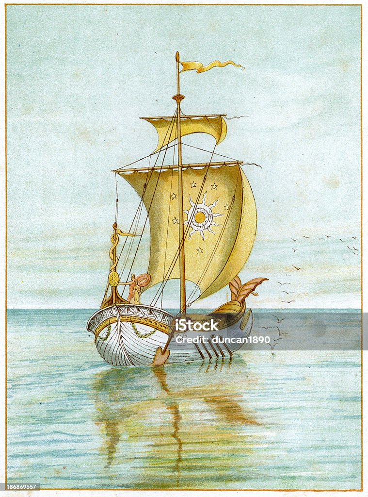 Persée sur la mer - Illustration de Mer libre de droits
