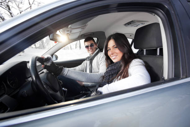 istock Beautiful couple in a car. 186870494