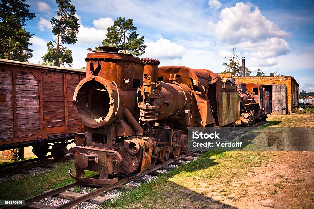 Partida de motor de Locomotiva a Vapor - Royalty-free Abandonado Foto de stock