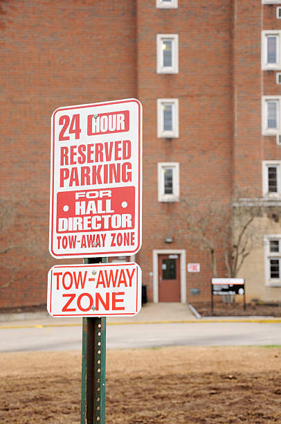 istock Hall director reserved parking sign 186870816