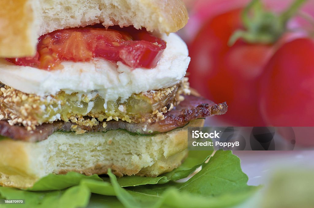 BLT Sandwich mit gebratenen grünen Tomaten - Lizenzfrei Fettgebraten Stock-Foto