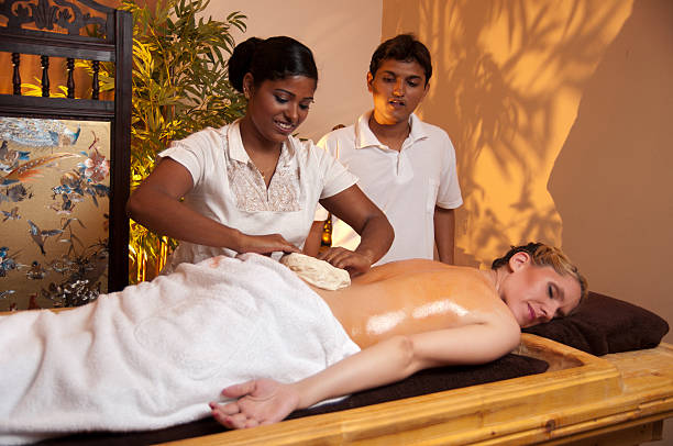 Ayurveda massage stock photo