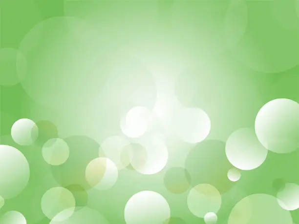 Vector illustration of Refreshing polka dot pattern material with the image of soap bubbles floating in the sky_green