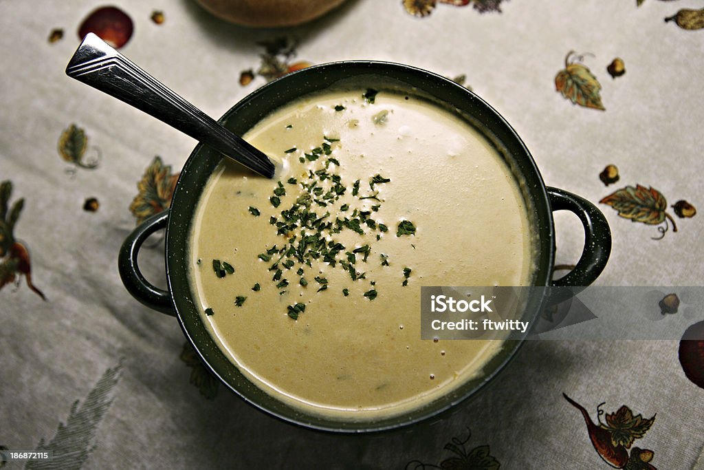 Cream of Autumn Soup Close-up Cream of Autumn soup Bowl Stock Photo