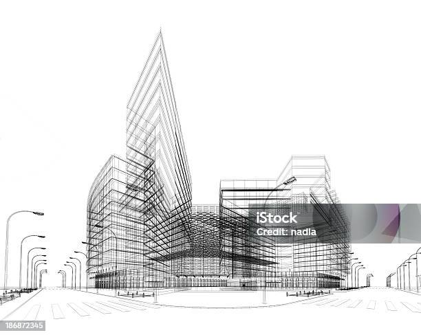 3 D Abstrato Arquitectura - Fotografias de stock e mais imagens de Arquitetura - Arquitetura, Exterior de edifício, Fundo Branco