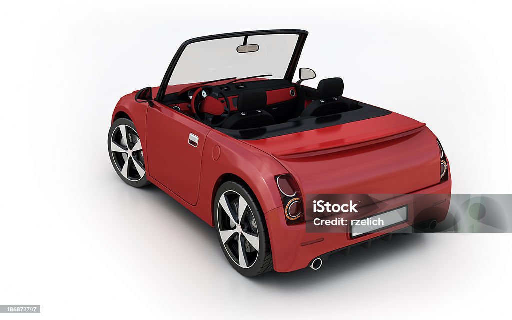 Red convertible "Red convertible isolated on white, 3d render" Convertible Stock Photo